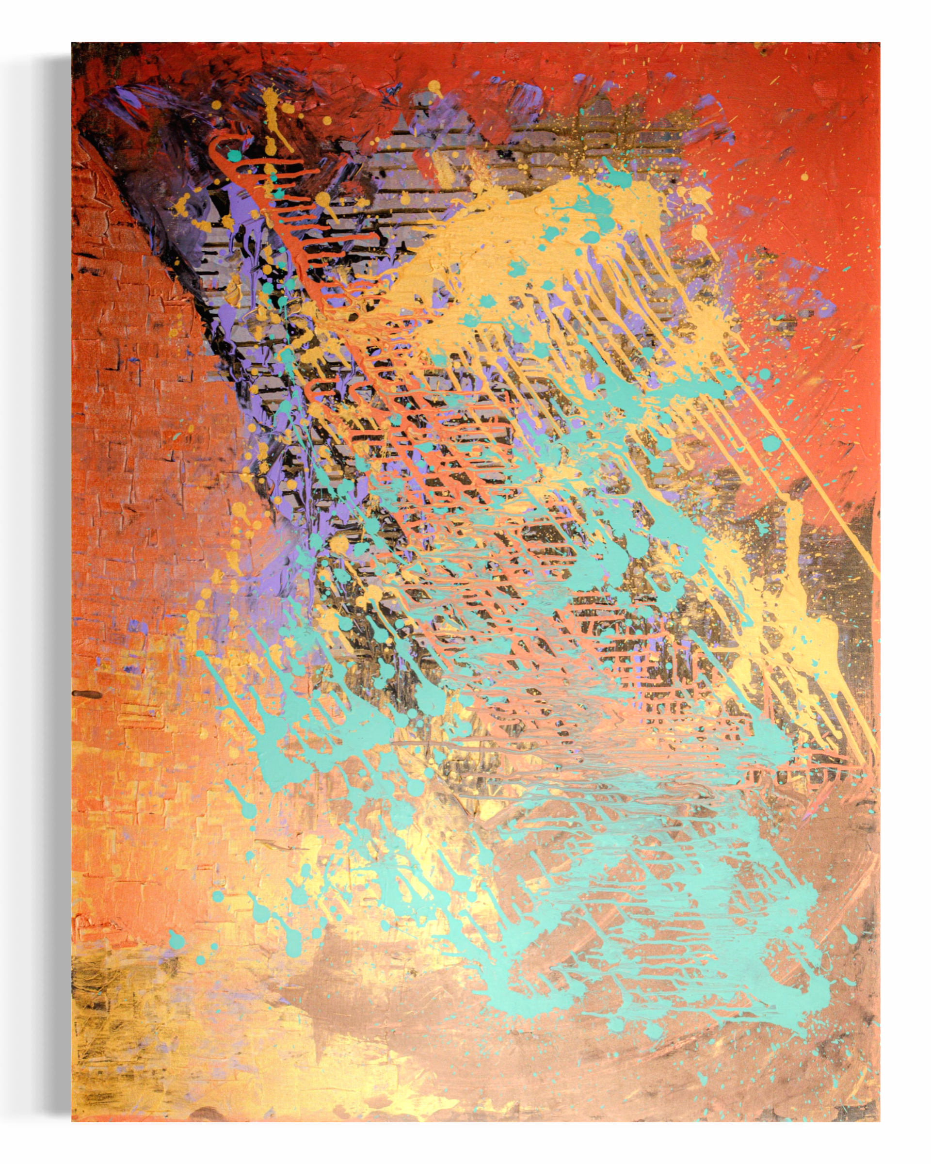 Pictured: original painting COVID-19 by Youssef Lakhrif