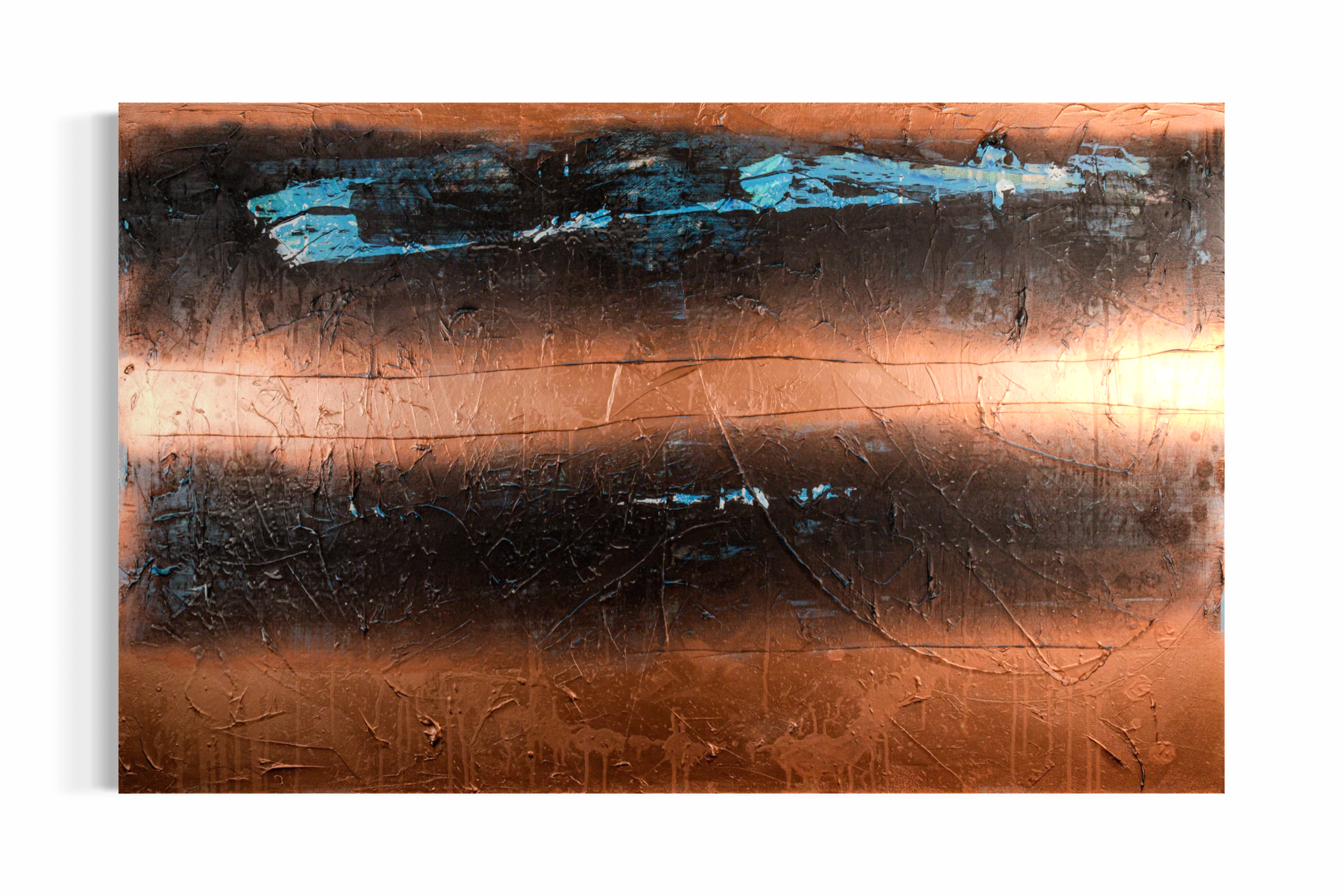 Pictured: original painting Industrial Waters by Youssef Lakhrif