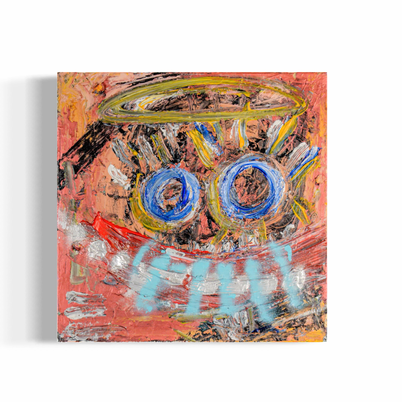 Pictured: original painting Innocent Witness by Youssef Lakhrif
